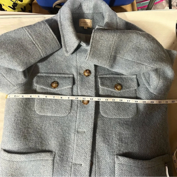SÉZANE ~ Blue Joe Button Down Wool Coat Jacket - Picture 13 of 14